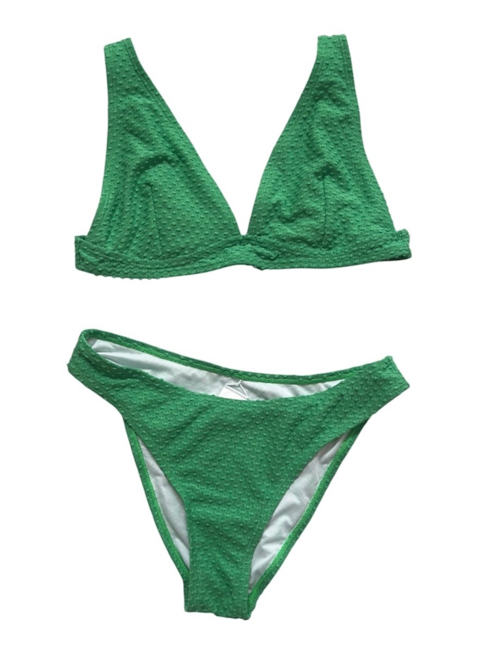 Cupshe Emerald Green Textured Triangle Bikini